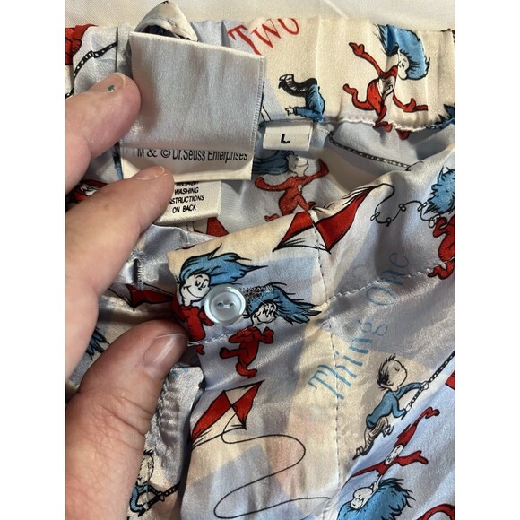 Universal Studio Dr Suess Sleep/lounge Pants 100% Silk Thing 1 Thing 2 Unisex L - Picture 9 of 10